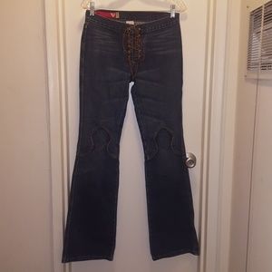 Guess Lace-Up Flare Jeans